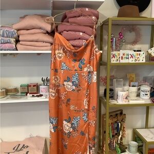 Floral Orange and Blue Dress